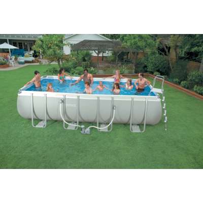 High quality outdoor rectangular plastic INTEX swimming pool for family use