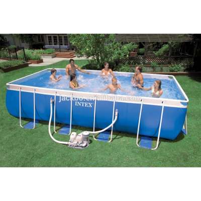 High quality rectangle swimming pool intex above ground metal frame pool